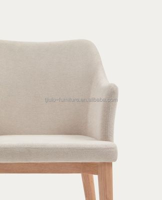Home Meubelen Noordse stoffen Gelijnd Houten Luxe Eetstoelen voor Hotel Restaurant Banket