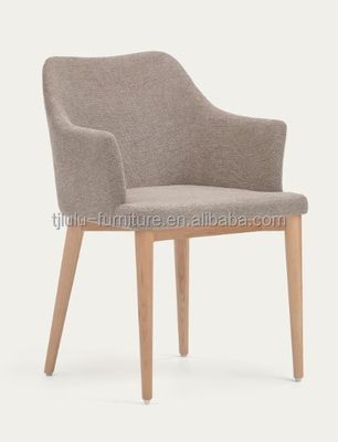 Home Meubelen Noordse stoffen Gelijnd Houten Luxe Eetstoelen voor Hotel Restaurant Banket