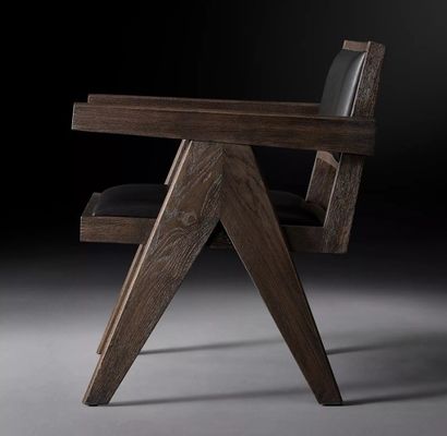 Topklasse Hotel Restaurant Home Moderne houten PU stoelen met armsteun W52*D53.3*H70CM voor woonkamer stoel