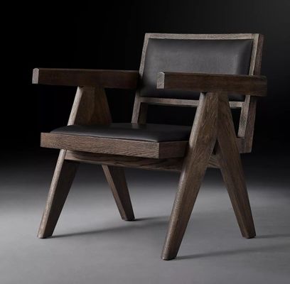 Topklasse Hotel Restaurant Home Moderne houten PU stoelen met armsteun W52*D53.3*H70CM voor woonkamer stoel