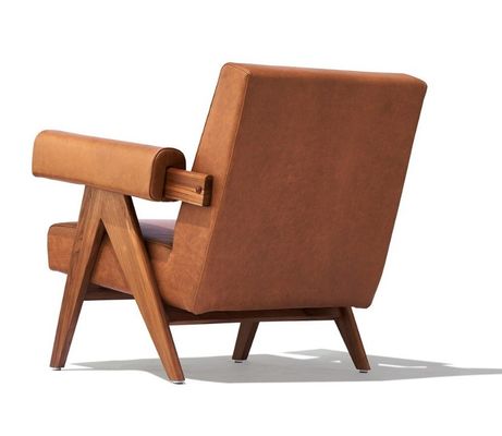 Leisure Lounge Sofa stoel van massief hout met aan te passen PU leer en as hout frame