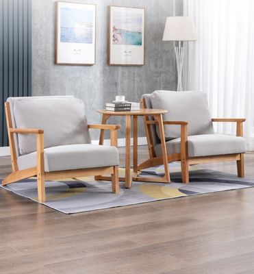 Robuuste woonkamermeubilair Sofa Set met moderne houten leerbedekking in grijs/wit/blauw/bruin en robuust ontwerp