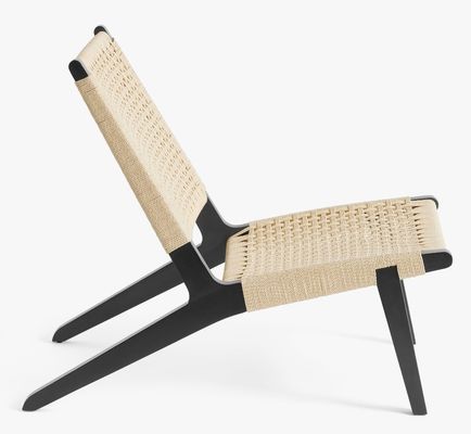 Moderne Hout Geweven Cord Solid Hout Woonkamer Stoel Leisure Stoel Voor Verfijning In Nordic Design