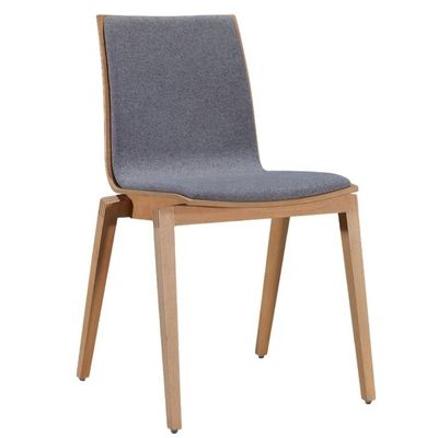 Hoog rug Modern Comfortable Stof Fluweel Nordic Eetstoelen voor Houten Restaurant Hotel Cafe Meubels Stoel