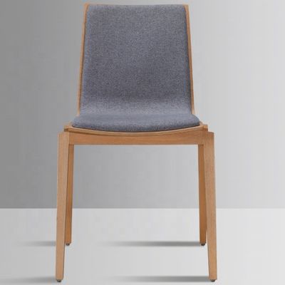 Hoog rug Modern Comfortable Stof Fluweel Nordic Eetstoelen voor Houten Restaurant Hotel Cafe Meubels Stoel