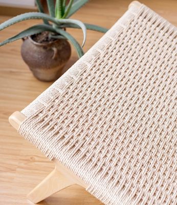 Solid hout geweven koord enkelvoudige bank stoel mix van stijl en functie voor woonkamermeubilair