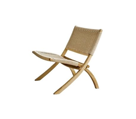 Hotelwoningmeubilair in noordelijke stijl Vrije stoel van massief hout met geweven koord en opvouwbaar ontwerp