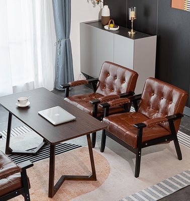 Moderne houten PU leer cafe stoel Italiaanse luxe design stijl voor eetkamer restaurant
