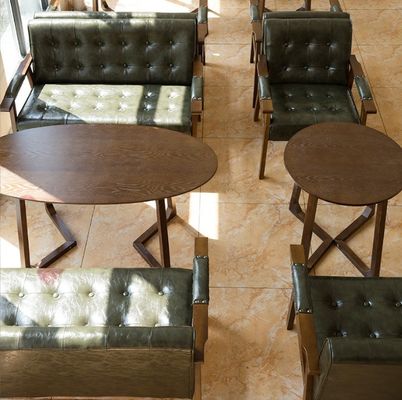 Moderne houten PU leer cafe stoel Italiaanse luxe design stijl voor eetkamer restaurant