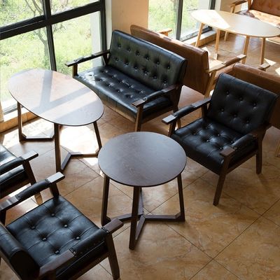 Moderne houten PU leer cafe stoel Italiaanse luxe design stijl voor eetkamer restaurant