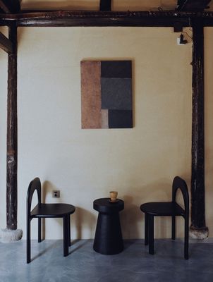 Stevige houten eetkamer restaurant modern ontwerp gestapelde stoel