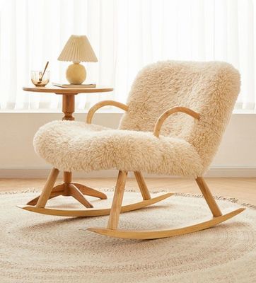 Nordic Special Modern Design Solid Wood Ash Frame Materiaal Lamswol Stoffering Leisure Living Room Stoel voor slaapkamer