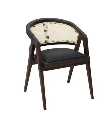 Woonkamermeubelen Japanse stijl Solid hout rattan stof Eén eetstoel met modern design