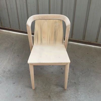 Witte/bruine Noorse design Moderne restaurantstoelen van massief hout PU leer eetkamerstoel