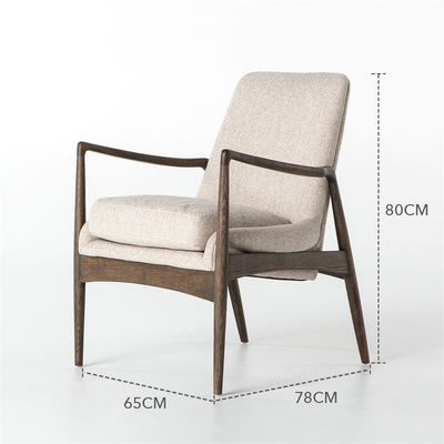 Design Modern Leisure Solid Wood Stof Eetkamer Restaurant Sofa Stoel Woonkamer Meubelen Met Armleuning Voor Leisure