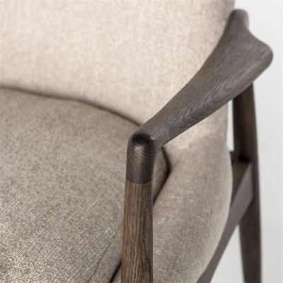 Design Modern Leisure Solid Wood Stof Eetkamer Restaurant Sofa Stoel Woonkamer Meubelen Met Armleuning Voor Leisure