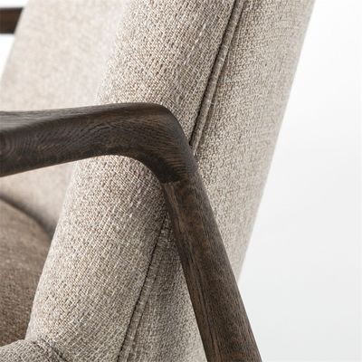 Design Modern Leisure Solid Wood Stof Eetkamer Restaurant Sofa Stoel Woonkamer Meubelen Met Armleuning Voor Leisure
