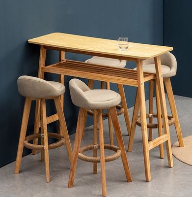 Afneembare Ash Frame Luxury Bars Stoelen Stijl Stof/PU Lederen Moderne Houten Stoel Barkruk voor commerciële meubels