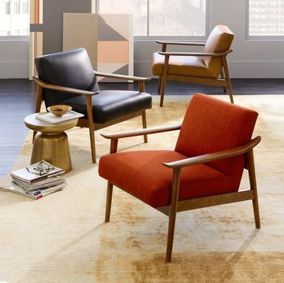 Woonkamer Stof / PU Lederen Leisure Chair met Modern Design Style Personalization