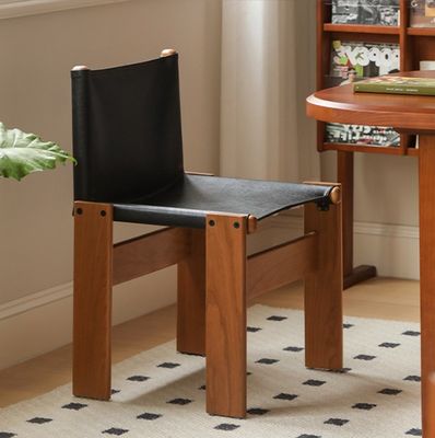 Italiaanse klassieke luxe moderne oliewas lederen houten eetstoel voor woonkamermeubelen binnen Postverpakking N