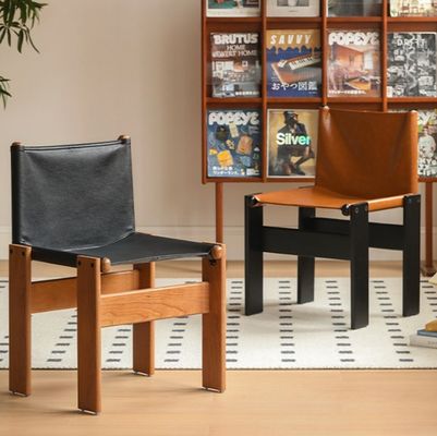 Italiaanse klassieke luxe moderne oliewas lederen houten eetstoel voor woonkamermeubelen binnen Postverpakking N