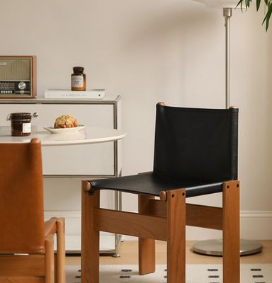 Italiaanse klassieke luxe moderne oliewas lederen houten eetstoel voor woonkamermeubelen binnen Postverpakking N