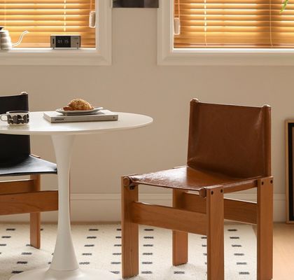 Italiaanse klassieke luxe moderne oliewas lederen houten eetstoel voor woonkamermeubelen binnen Postverpakking N