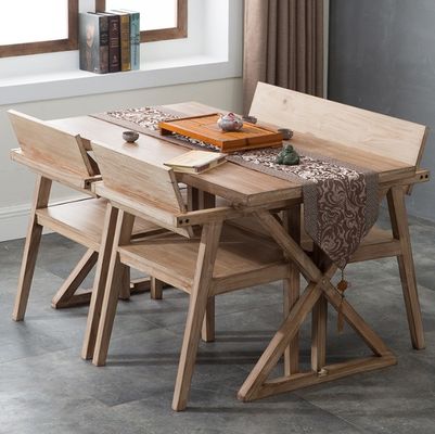 Woonkamer Meubelen Eetstoel Japanse design Moderne restaurantstoel van massief hout met armsteun en rubberen houten dekselmateriaal
