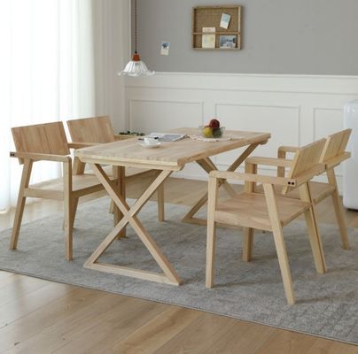Woonkamer Meubelen Eetstoel Japanse design Moderne restaurantstoel van massief hout met armsteun en rubberen houten dekselmateriaal