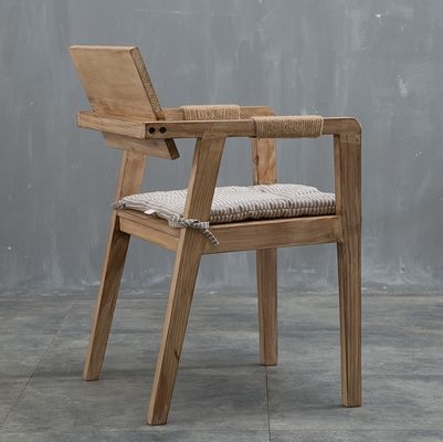 Woonkamer Meubelen Eetstoel Japanse design Moderne restaurantstoel van massief hout met armsteun en rubberen houten dekselmateriaal