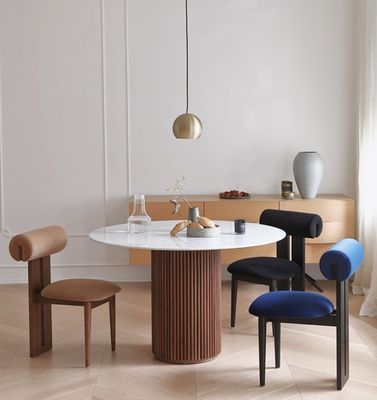 Velvet/lamswol bedekking materiaal zachte stoel eetkamer stoel voor huismeubelen woonkamer en hotel modern voorbeeld ontwerp