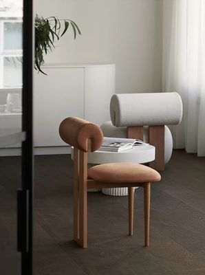 Velvet/lamswol bedekking materiaal zachte stoel eetkamer stoel voor huismeubelen woonkamer en hotel modern voorbeeld ontwerp