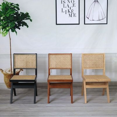 Hall Modern Simple Solid Wood Rattan rugleuning Eetkamer Stoel Voor woonkamer Meubelen Rubber Hout