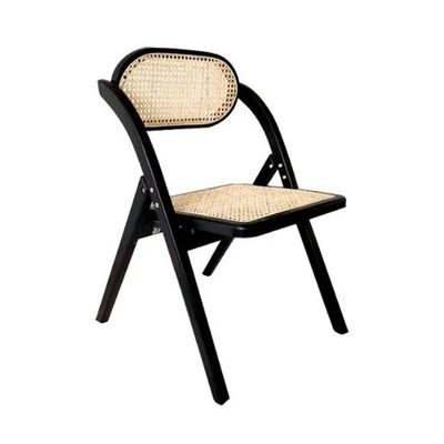 Algemeen Huishoudelijk meubilair Stevig Franse moderne stoel opvouwbare stoel Rattan Back Solid Wood Eetstoel Opvouwbare stoel