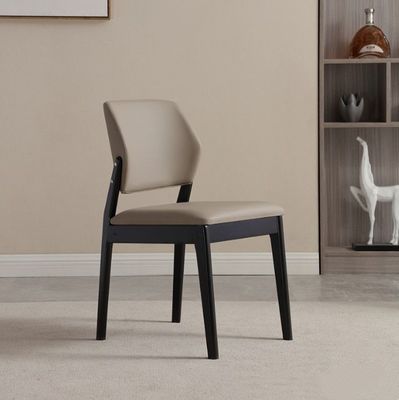 PU leer massief hout frame nitrolacquer afwerking Eetstoel voor eetkamer Restaurant woonkamer meubels en hotel