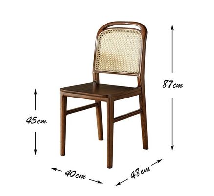 Afwerking van woonkamermeubilair Nitrolacquer Eetstoel van massief hout voor Rattan Leisure Design