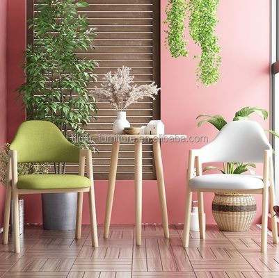 Houten raam Eetkamer stoel Nordic Home Meubels Keuken Gepuppelde stoel van stoffen voor hotel Restaurant en thuis