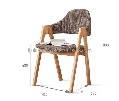 Modern ontwerp Houten frame Nordic Home Meubels Keuken Polstered Eetkamer Stoel Stof voor Hotel Restaurant