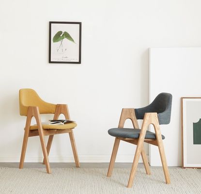 Modern ontwerp Houten frame Nordic Home Meubels Keuken Polstered Eetkamer Stoel Stof voor Hotel Restaurant