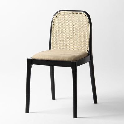 Lamswol/Velvet Rattan Eetstoel W47*D50*H78CM Luxe modern hout voor woonkamermeubelen