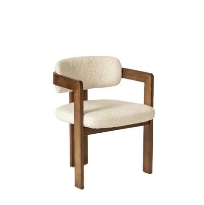 Groene fluweel/lamswol materiaal Moderne stoel van massief hout voor luxe woonkamermeubelen