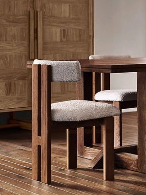 Groene fluweel/lamswol materiaal Moderne stoel van massief hout voor luxe woonkamermeubelen