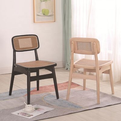 Opvouwbare rotstalen stoel geen opvouwbare eenvoudige stijl rotstalen gaas rugleuning Houten eetstoel rotstalen wicker stoelen