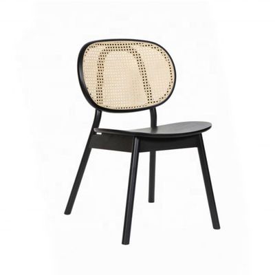 Nordic handgemaakte houten eetkamer wicker stoel rotan stoel zonder kussen tuin woonkamer stoel op maat