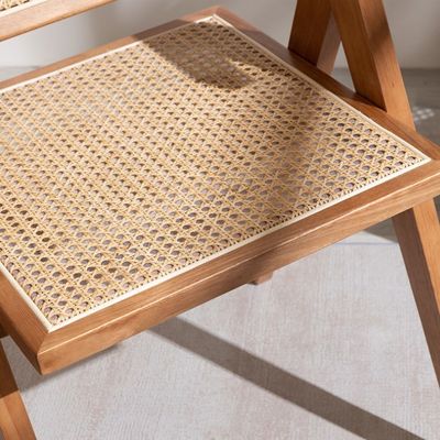 OEM-service geaccepteerd Eetkamermeubelontwerper Nordic Solid Wood Rattan Chair met rugleuning