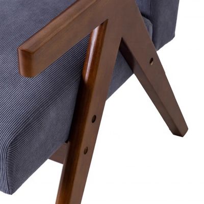 Ontworpen echte lederen en massief houten fauteuilstoel voor gepersonaliseerde praktijk in de woonkamer