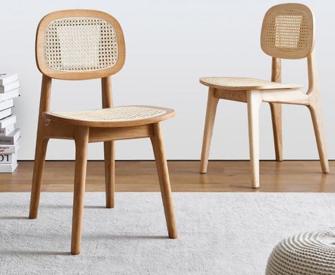 Moderne rattan eetstoel voor hotel luxe woninginrichting in Oak Natural