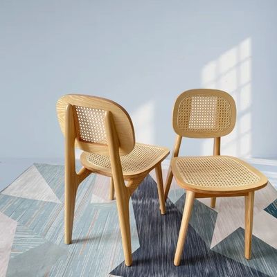 Moderne rattan eetstoel voor hotel luxe woninginrichting in Oak Natural