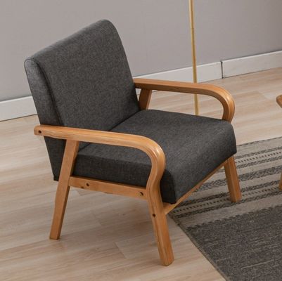 Home Meubelen Lounge Moderne houten armstoel Sofa Stoel met PU leer/stof cover materiaal Postverpakking N