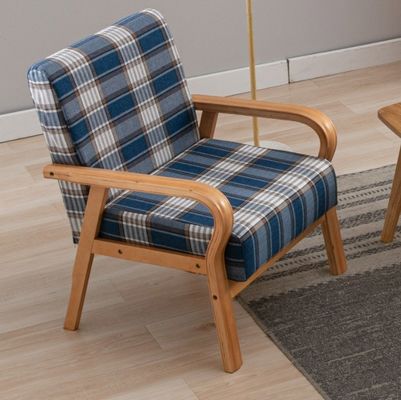 Home Meubelen Lounge Moderne houten armstoel Sofa Stoel met PU leer/stof cover materiaal Postverpakking N